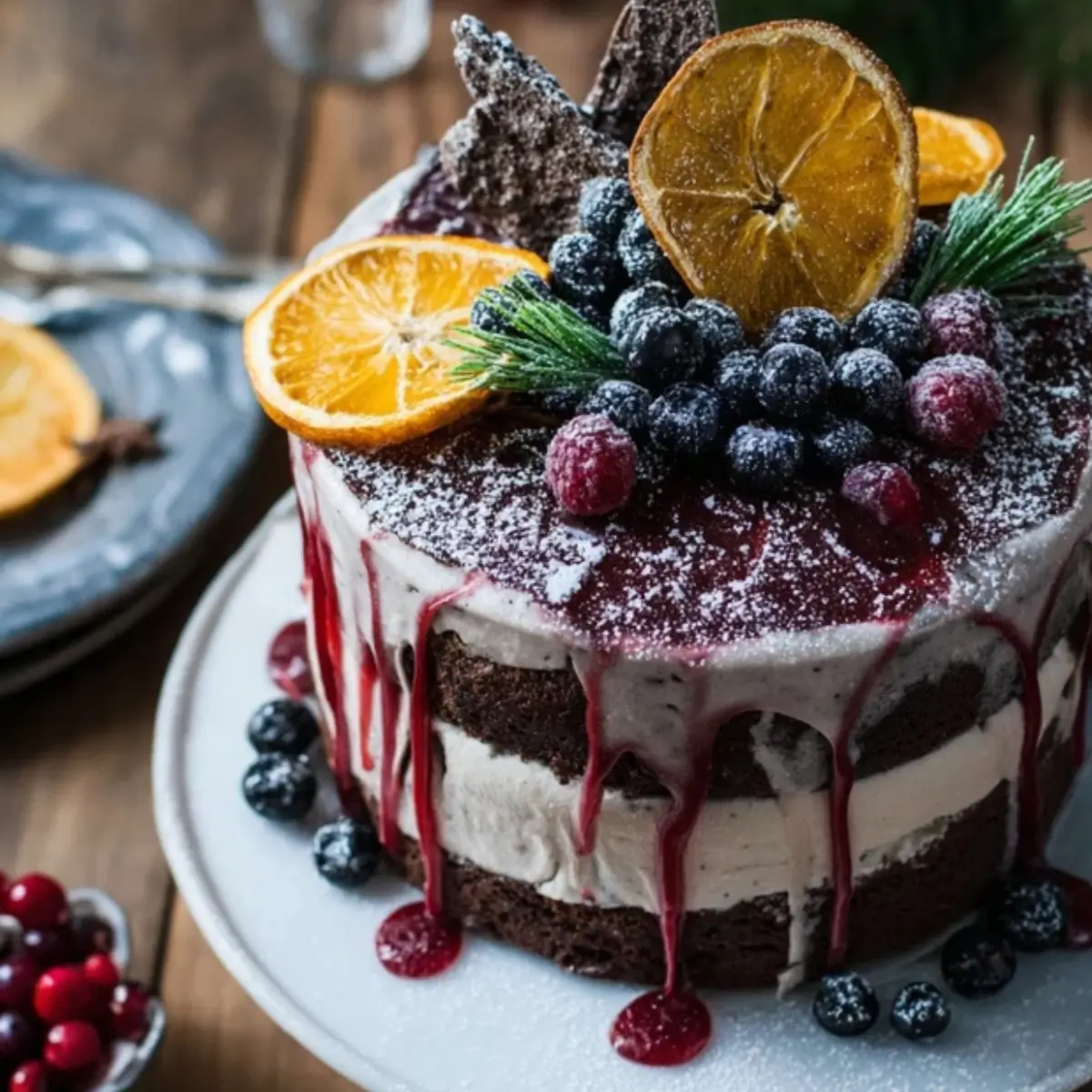 Chocolate mulled wine cake