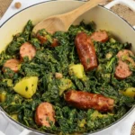 Kale with smoked sausage
