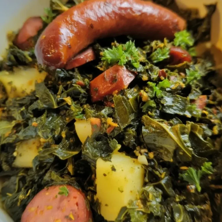 Kale with smoked sausage