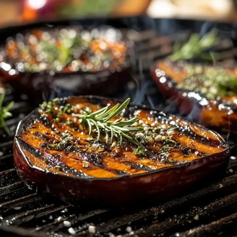 Auberginen-Steaks auf dem Grill