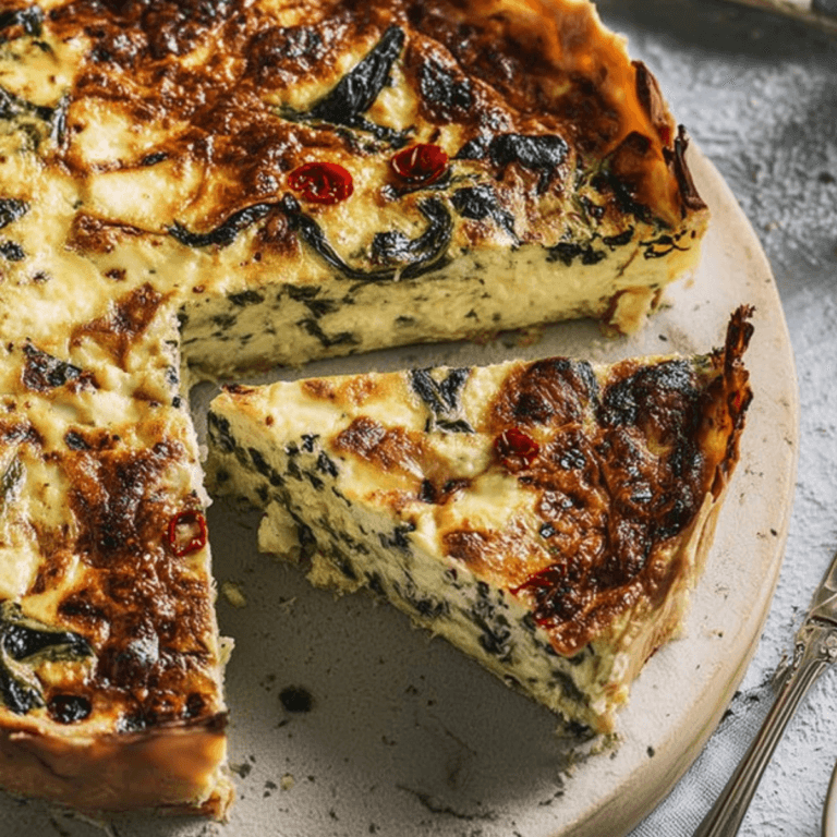 Bärlauch-Quiche mit Schafskäse