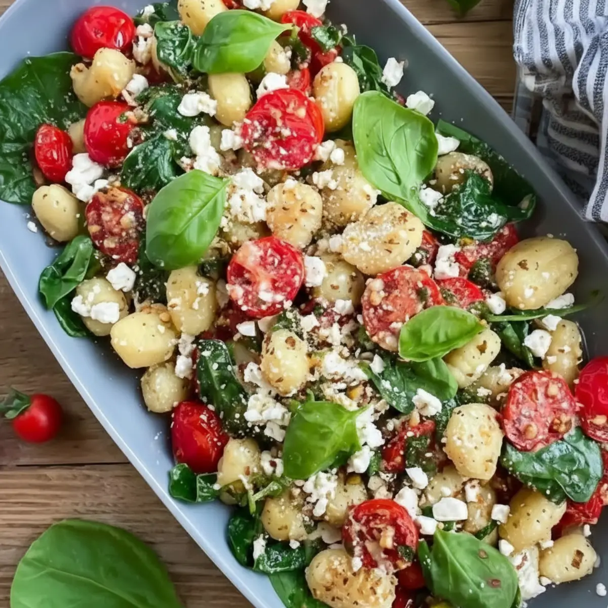 Gnocchi Salat mit Feta und Tomaten