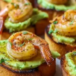 Garlic Shrimp Crostini mit Avocado