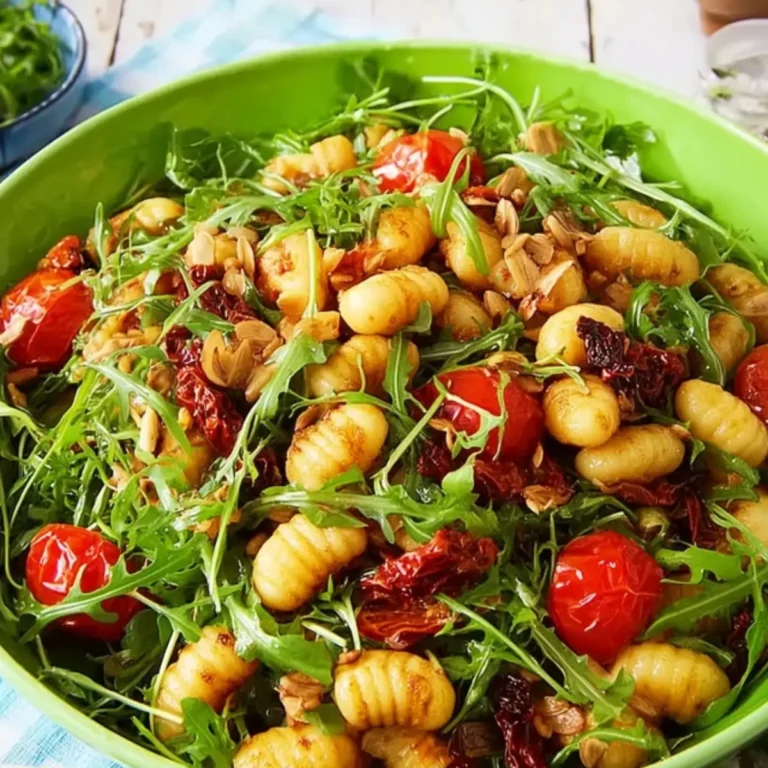 Gnocchi-Salat mit Rucola und getrockneten Tomaten