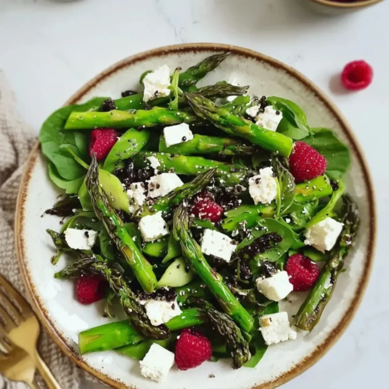 Grüner Spargel Salat mit Feta