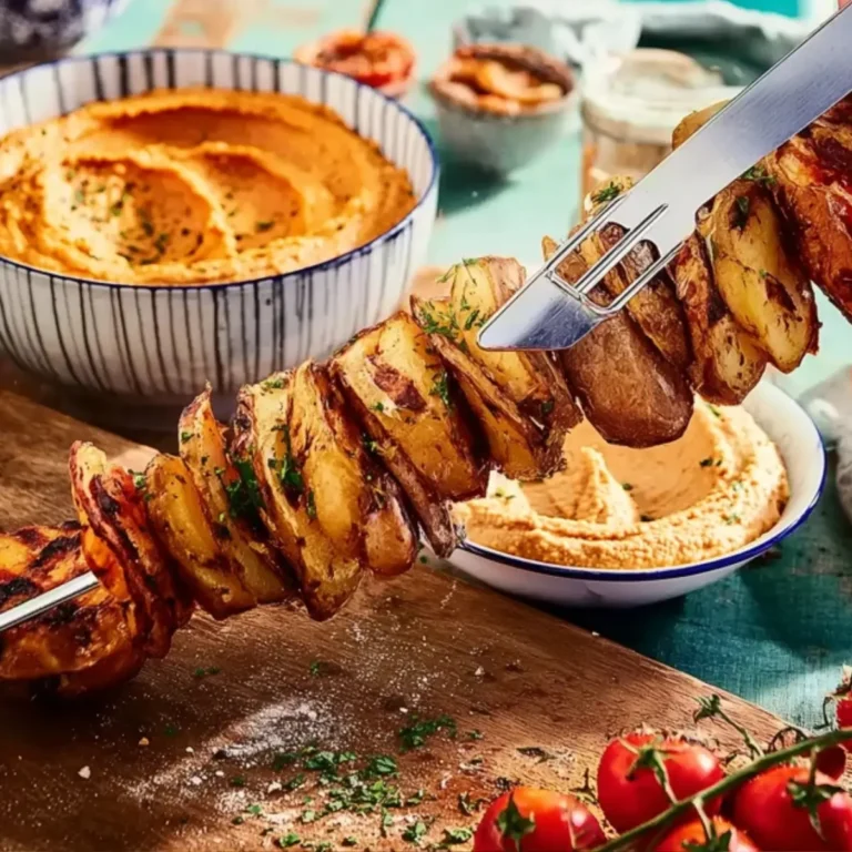 Kartoffel-Schawarma mit Tomaten-Hummus