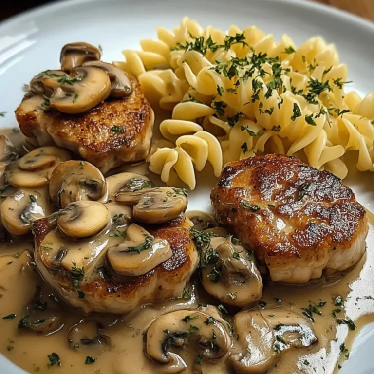 Schweinemedaillons mit Pilzrahmsoße