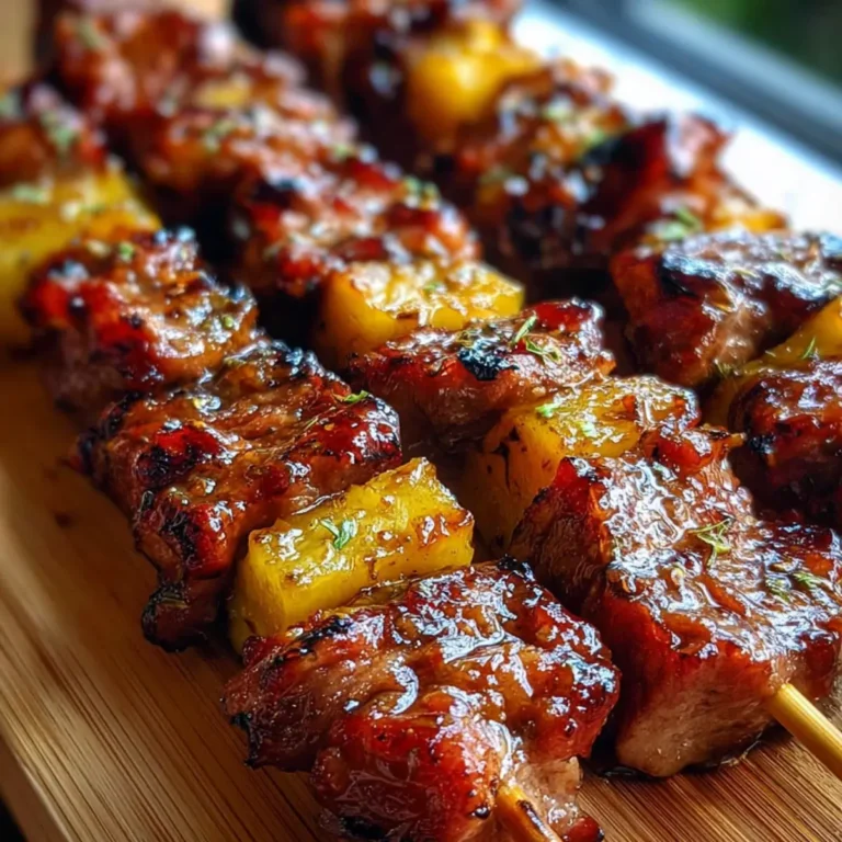 Ananas BBQ Schweinespieße