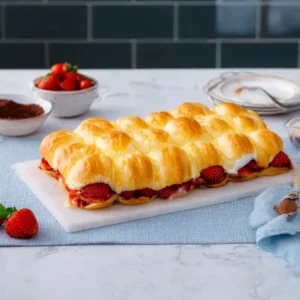 Blätterteigkuchen mit Erdbeeren aus dem Eierkarton