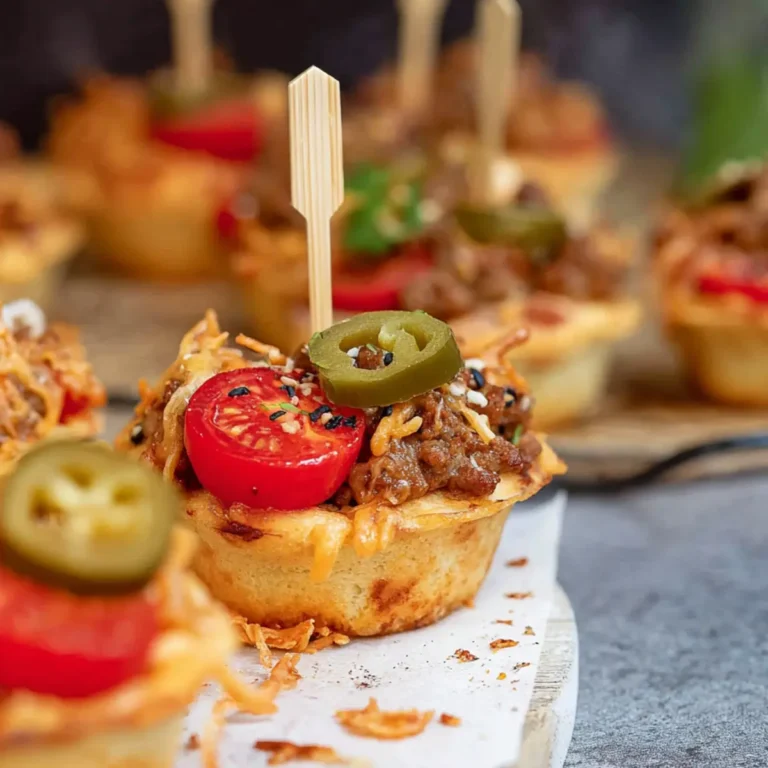 Cheeseburger Muffins mit Pizzateig