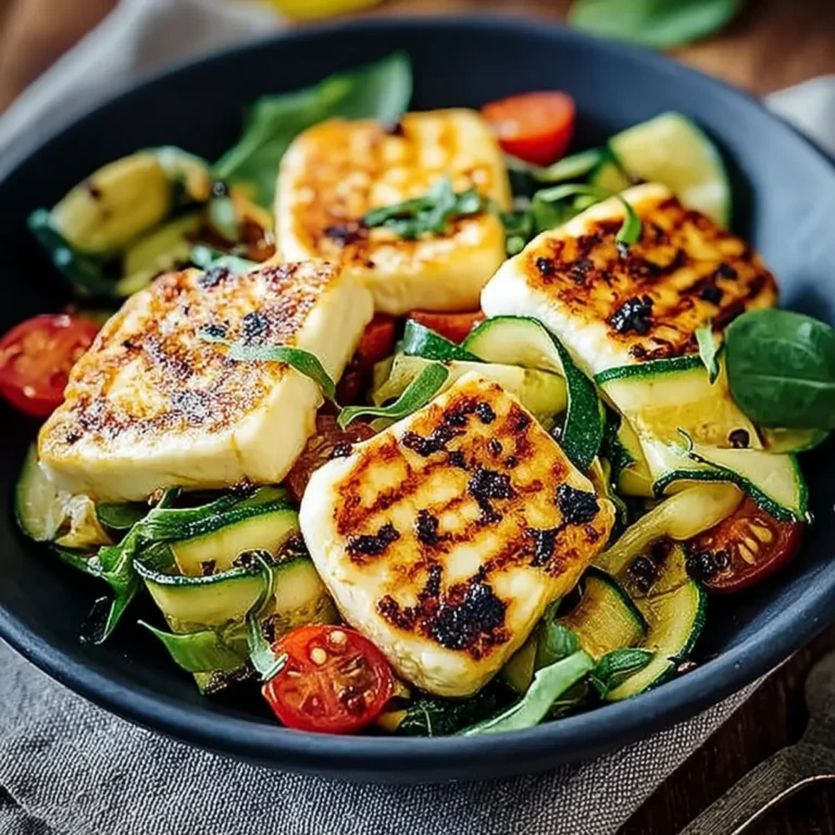Chili Gegrillter Halloumi mit Zucchinisalat