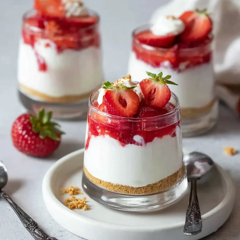 Erdbeer Dessert im Glas mit Joghurt