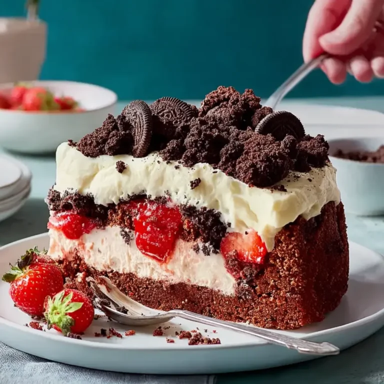 Erdbeer Maulwurfkuchen mit Oreos