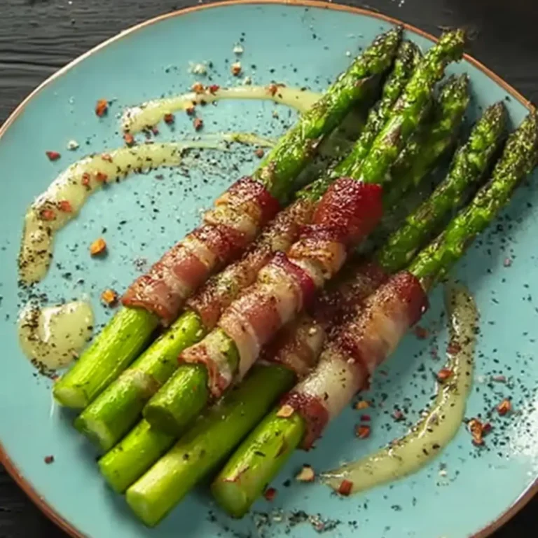 Gebratener grüner Spargel im Speckmantel