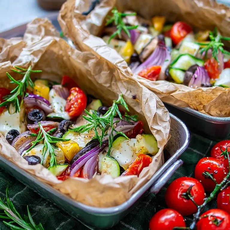 Gemüse Päckchen mit Mozzarella