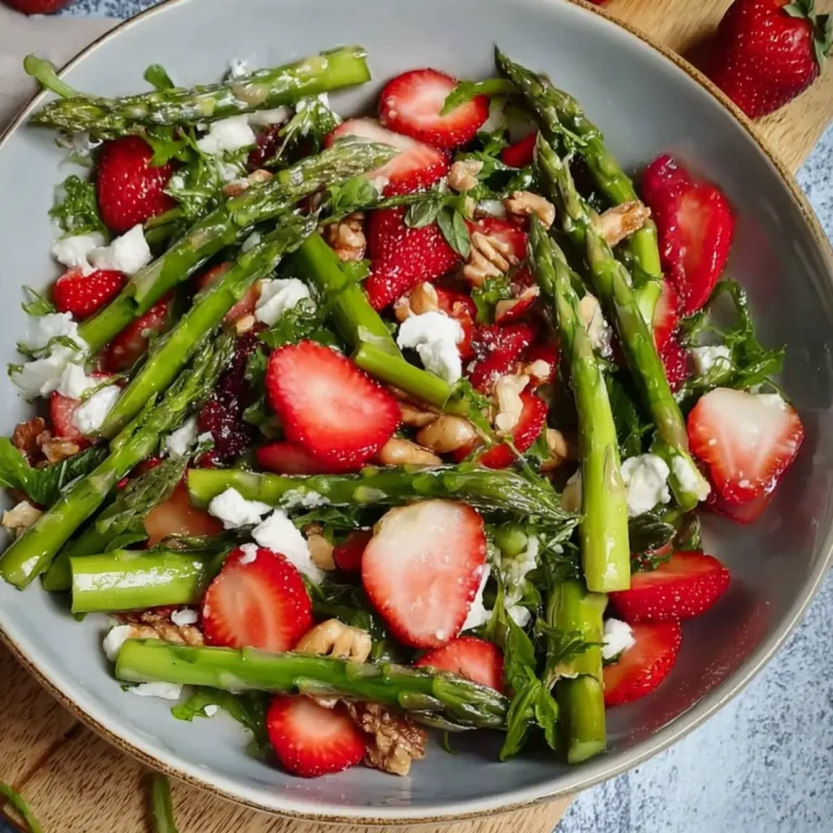 Grüner Spargel Erdbeer Salat
