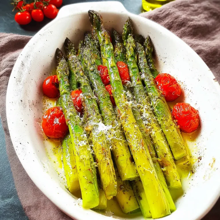 Grüner Spargel aus dem Ofen