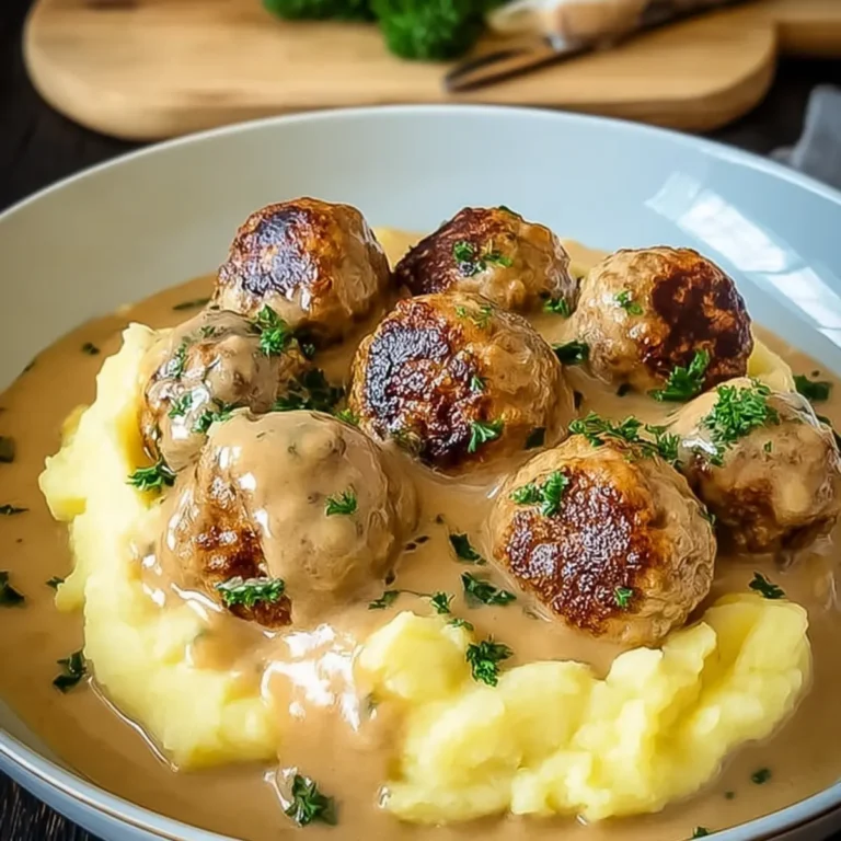 Hackbällchen mit Kartoffelpüree
