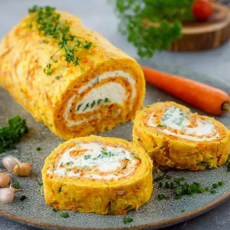 Herzhafte Möhrenrolle mit Frischkäse