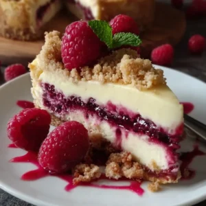 Himbeer Käsekuchen mit Streuseln
