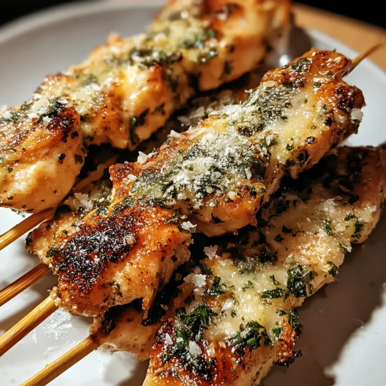 Knoblauch Parmesan Hähnchenspieße