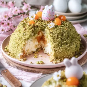 Maulwurfkuchen mit Pistazien und Mandarinen