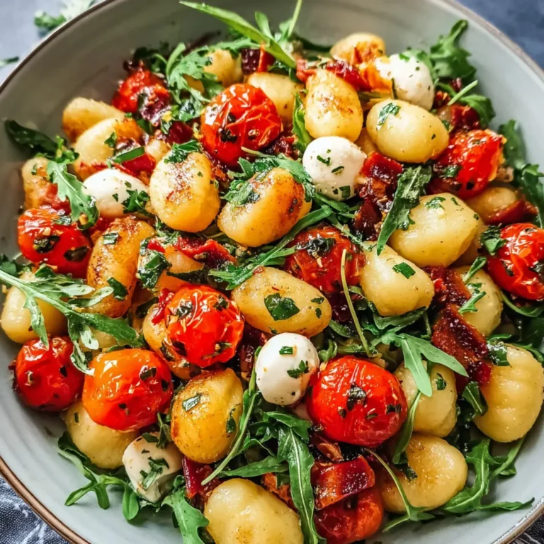 Mediterraner Gnocchi Salat mit Mozzarella