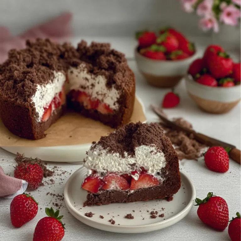 Mini Maulwurfkuchen mit Erdbeeren
