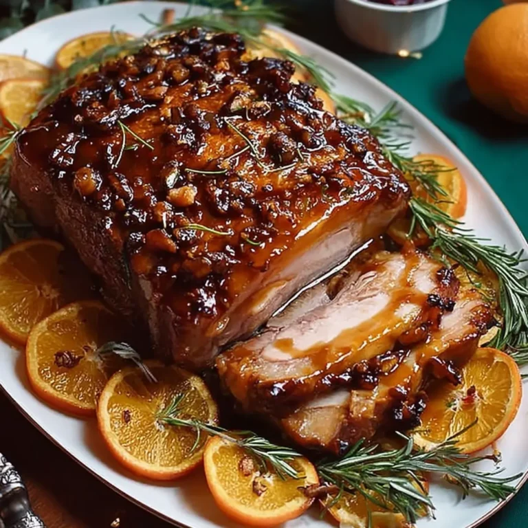 Orangenglasierter Schweinebraten