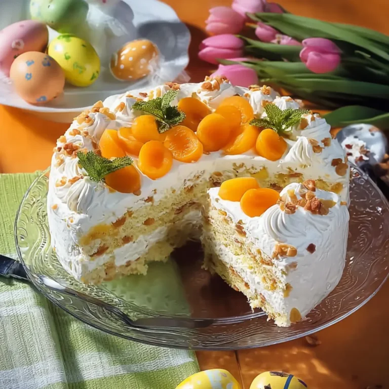 Ostertorte mit Aprikosen und Joghurtcreme
