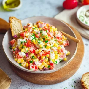 Paprika Mais Salat mit Feta & Joghurt
