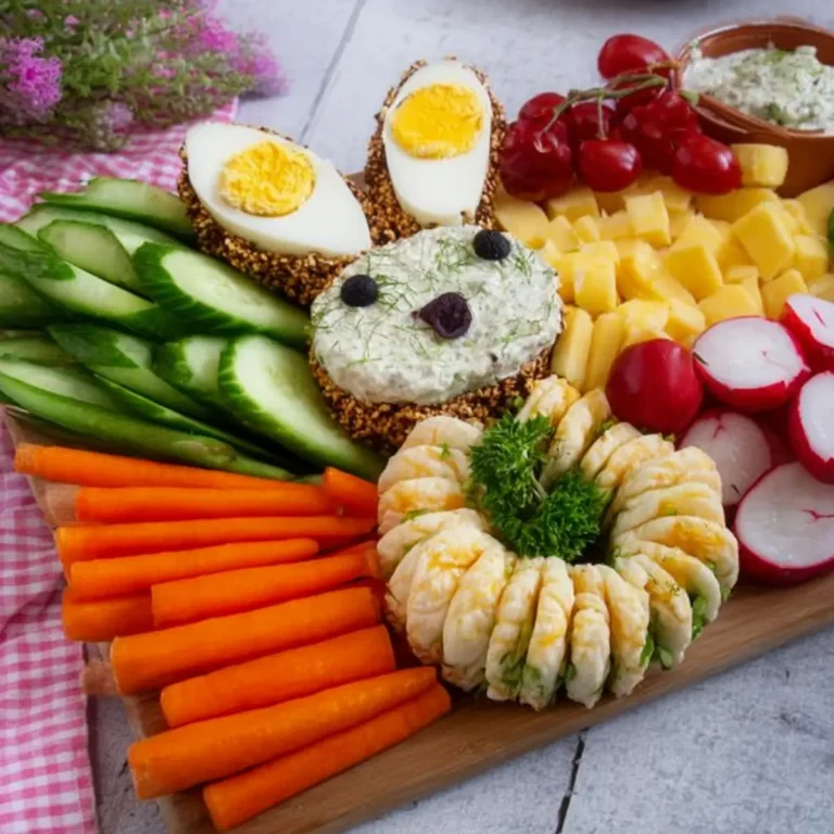Rohkost Hase als Oster Snackplatte