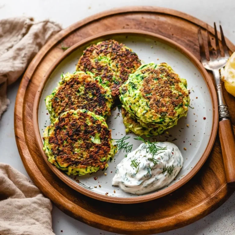 Vegane Zucchinipuffer mit Kräuterquark