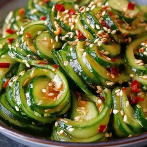 Asiatischer Gurkensalat mit Chili & Sesam