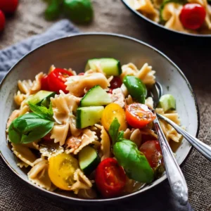 Bunter Nudelsalat mit Balsamico Dressing