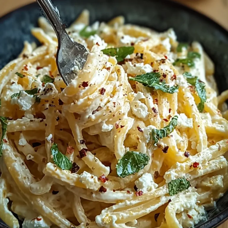Cremige Zitronen Feta Pasta