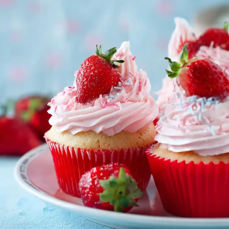 Cupcakes mit Erdbeeren