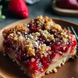 Erdbeer Rhabarber Crumble Bars