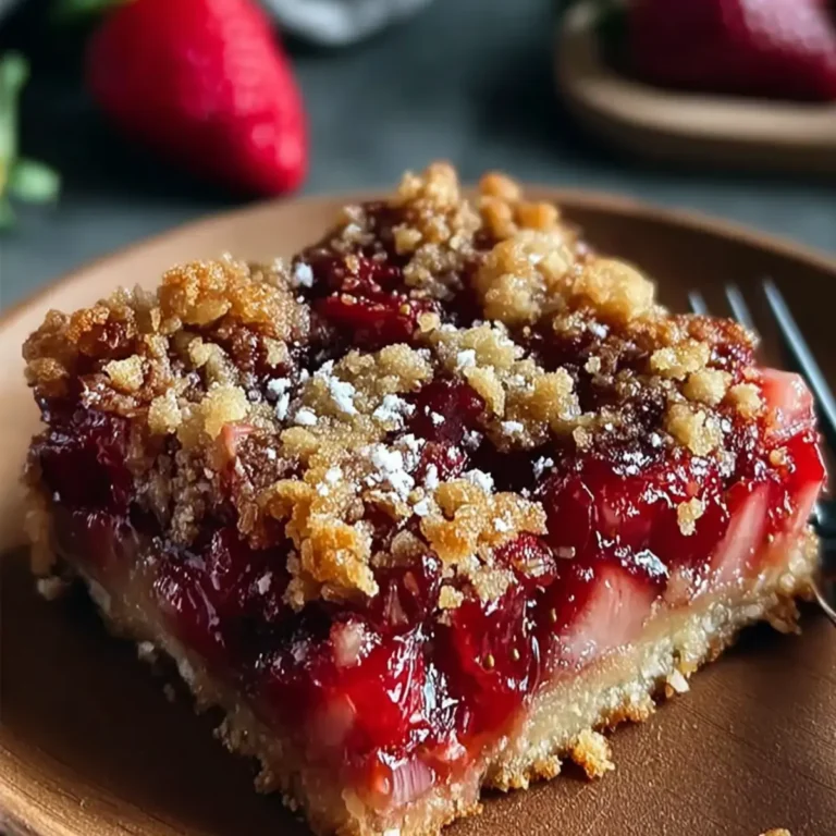 Erdbeer Rhabarber Crumble Bars