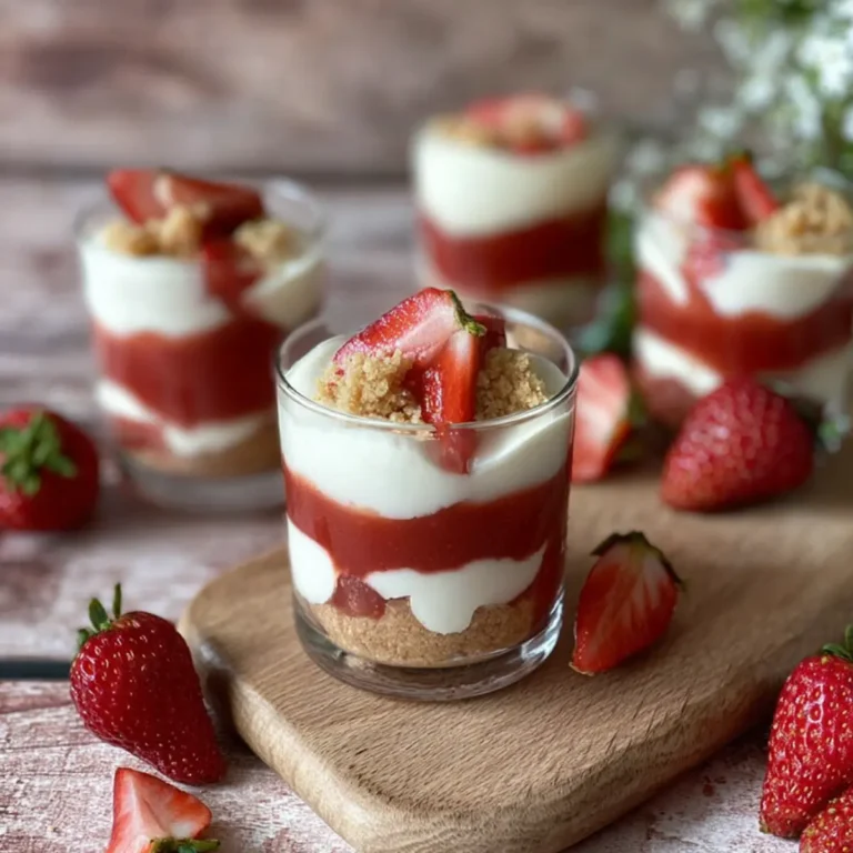 Erdbeer Rhabarber Trifle im Glas