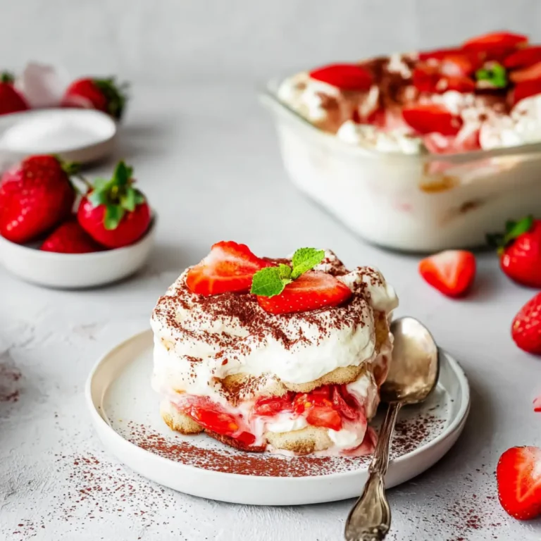 Erdbeer Tiramisu mit Mascarpone und Sahne