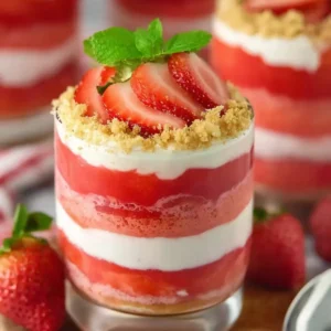 Erdbeer Traum Dessert im Glas mit Mascarpone