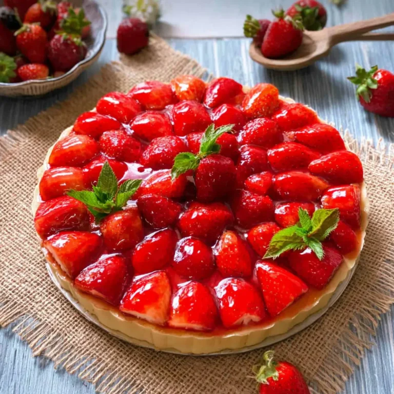 Erdbeerboden mit Pudding