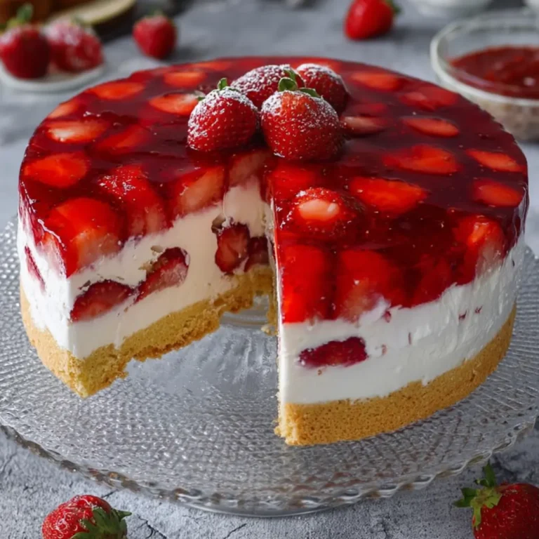 Erdbeertorte mit Biskuit und Quark