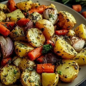 Geröstetes Gemüse mit Knoblauch und Kräutern