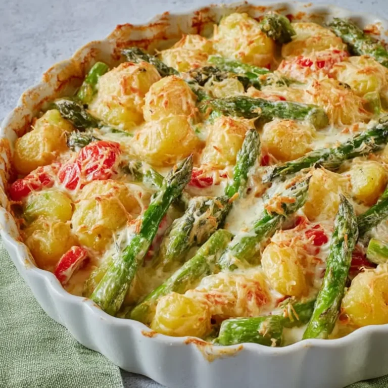 Gnocchiauflauf mit grünem Spargel