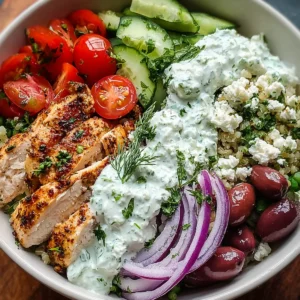 Griechische Hähnchen Tzatziki Bowl