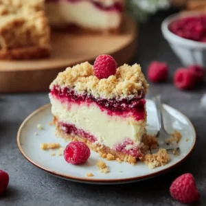 Himbeer Streusel Kuchen mit Joghurt Cheesecake