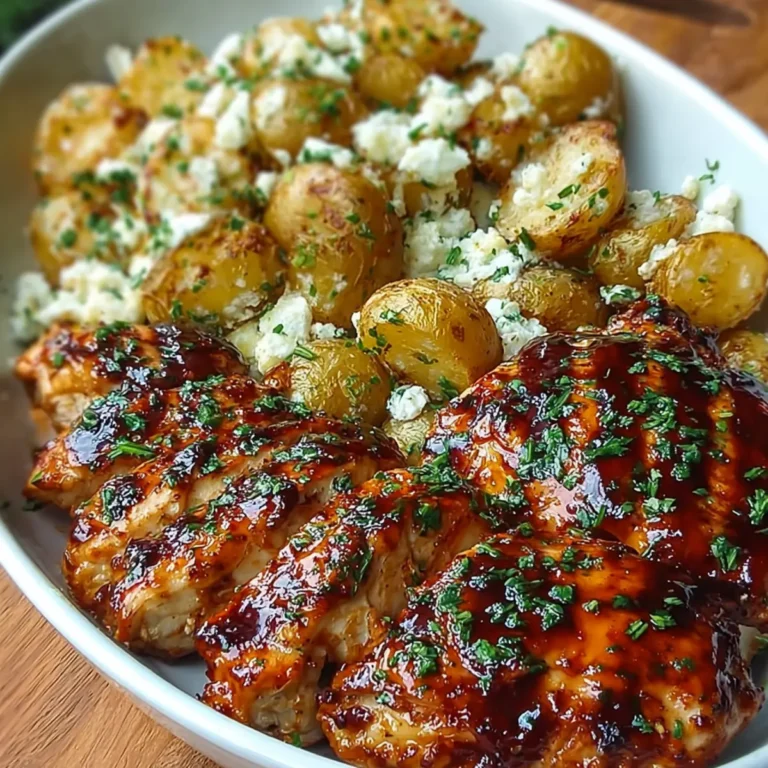 Honig BBQ Hähnchen mit Knoblauch Parmesan Kartoffeln