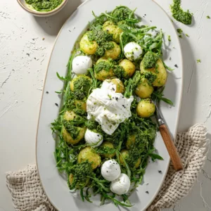Kartoffelsalat mit Pesto und Burrata